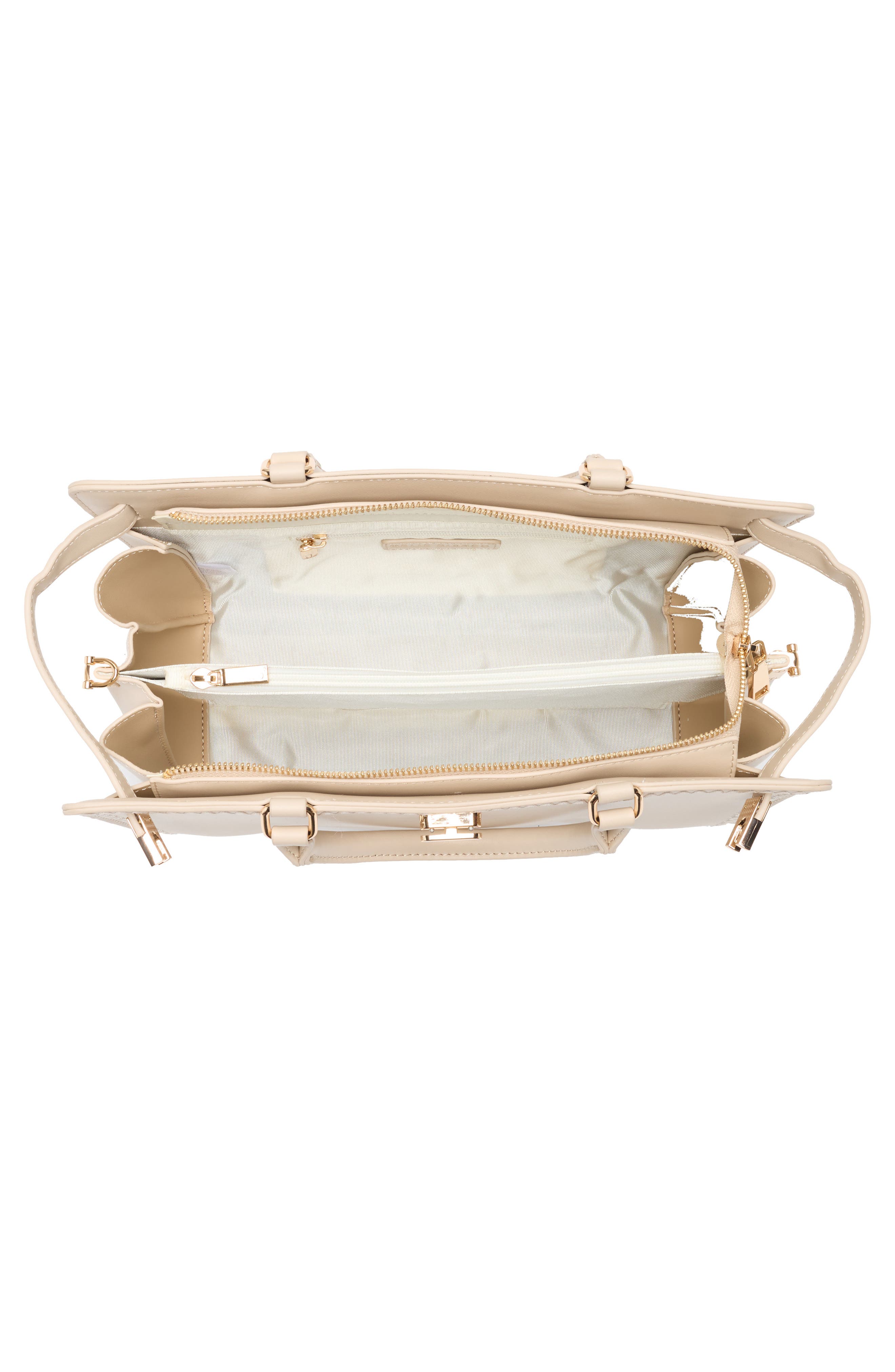 Neema Top Zip Handbag, Alternate, color, BONE