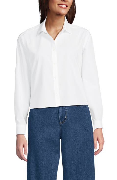 No Iron Boxy Cropped Shirt