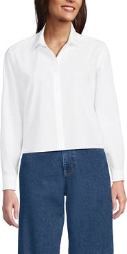 Lands' End No Iron Boxy Cropped Shirt