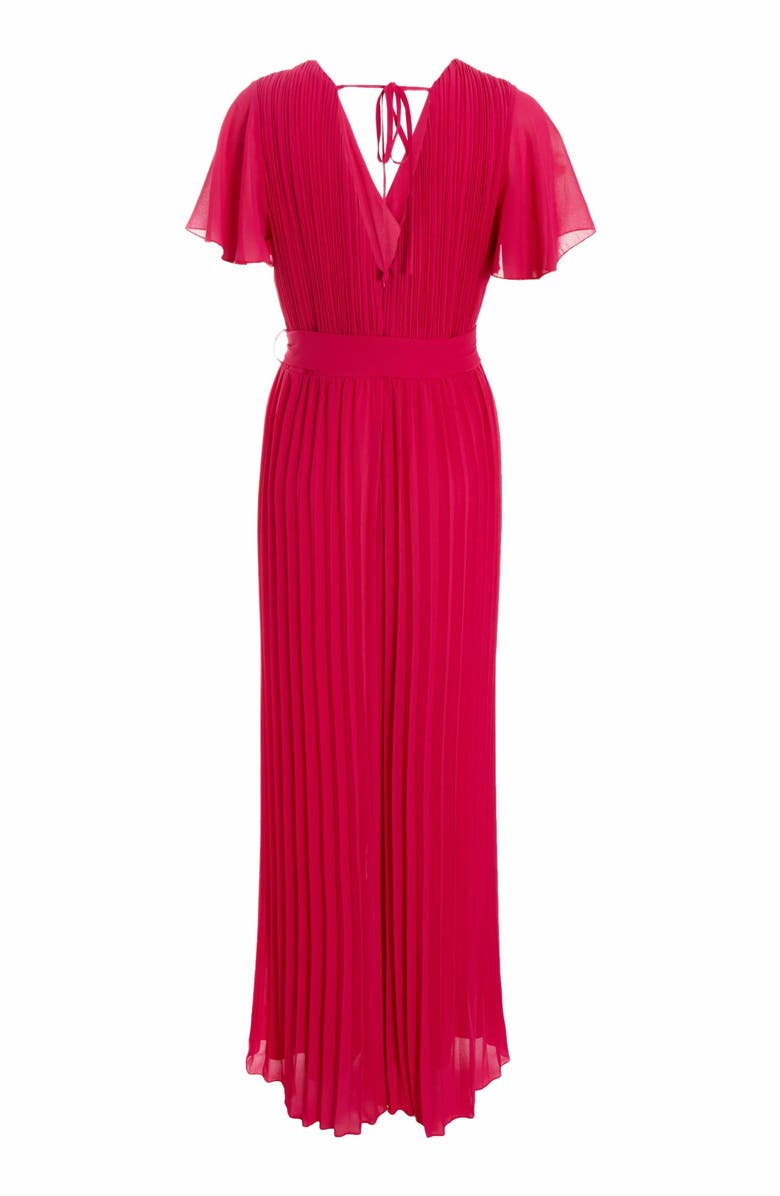 QUIZ Chiffon Pleated Palazzo Jumpsuit, Alternate, color, 