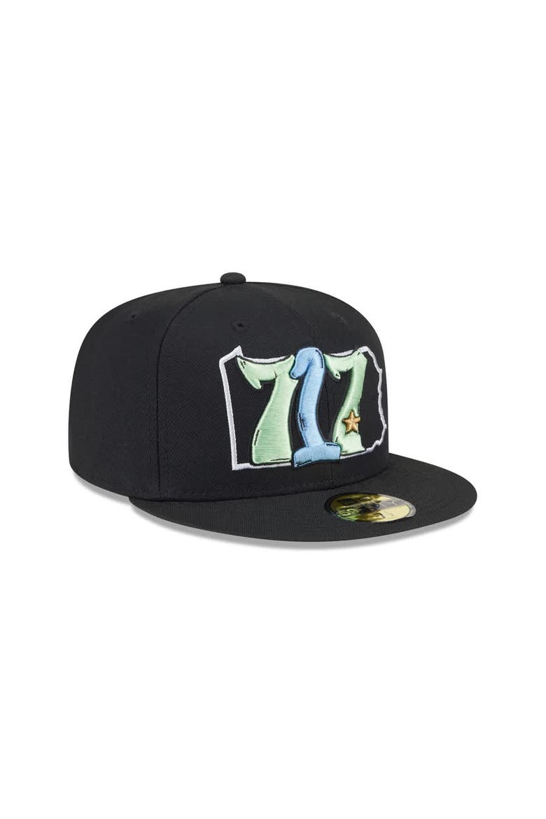 Men's New Era  Black Harrisburg Senators Theme Nights 59FIFTY Fitted Hat, Alternate, color, Black