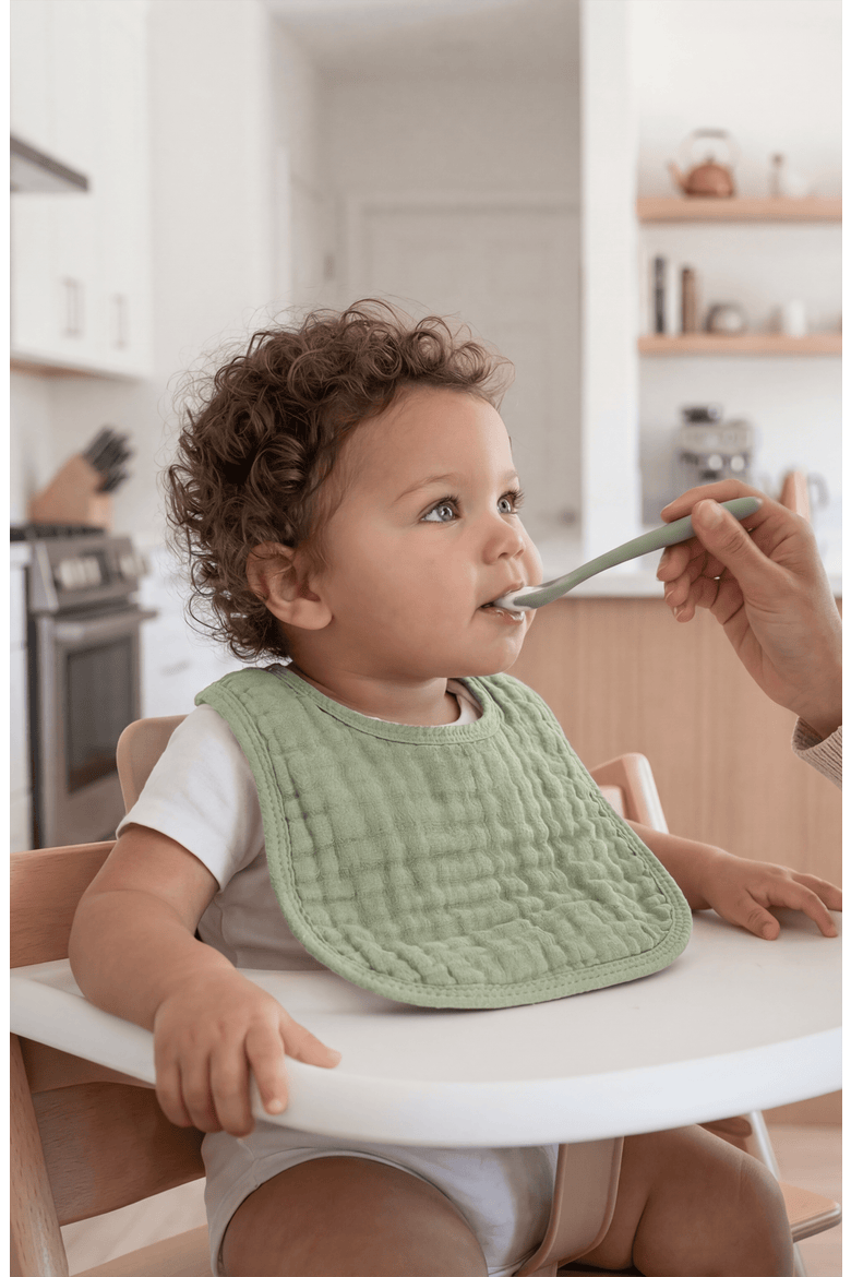 Muslin Bibs - Pack of 4, Alternate, color, Sage