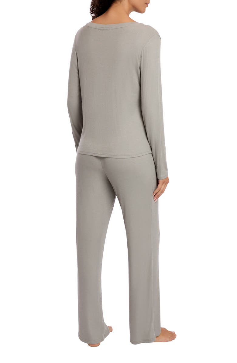 Danskin Long Sleeve Henley Knit Pajamas, Alternate, color, 