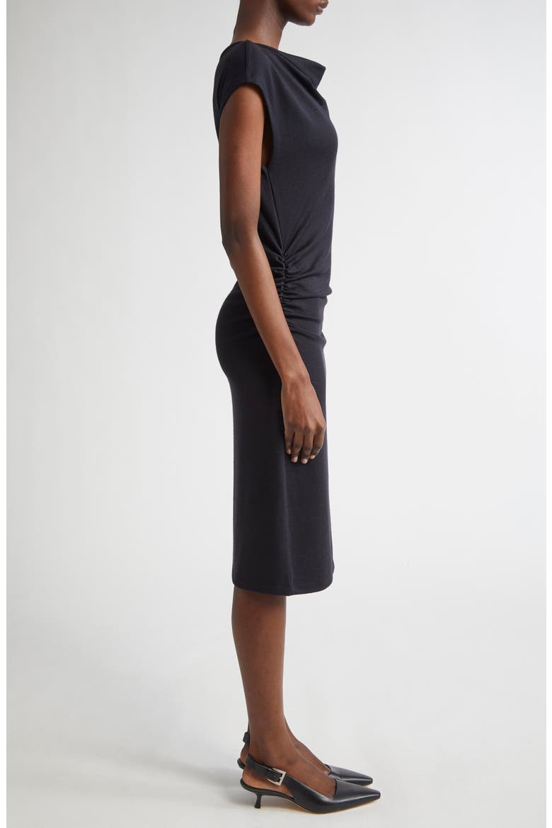 Cowl Neck Side Ruched Knit Dress, Alternate, color, COASTAL BLUE
