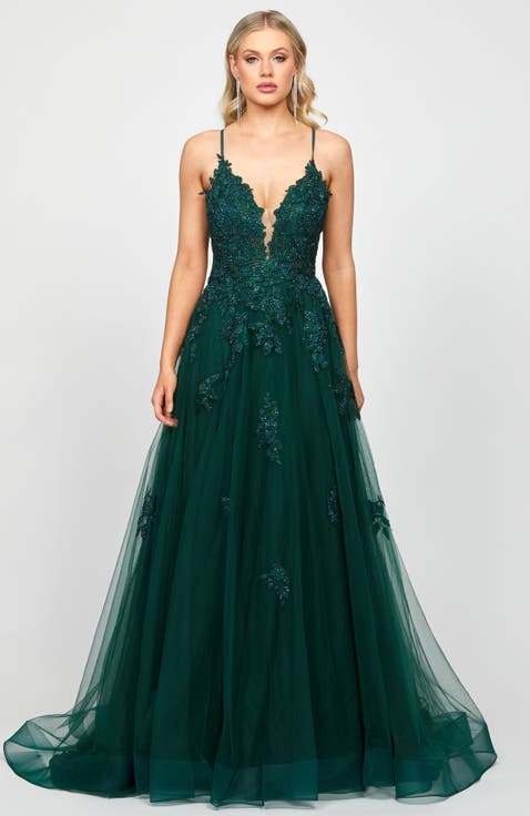 Alie Plunging Ball Gown