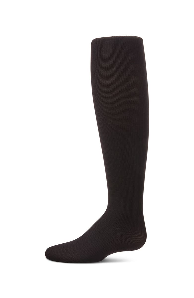 MeMoi Ribbed Nylon Tights, Main, color, Black