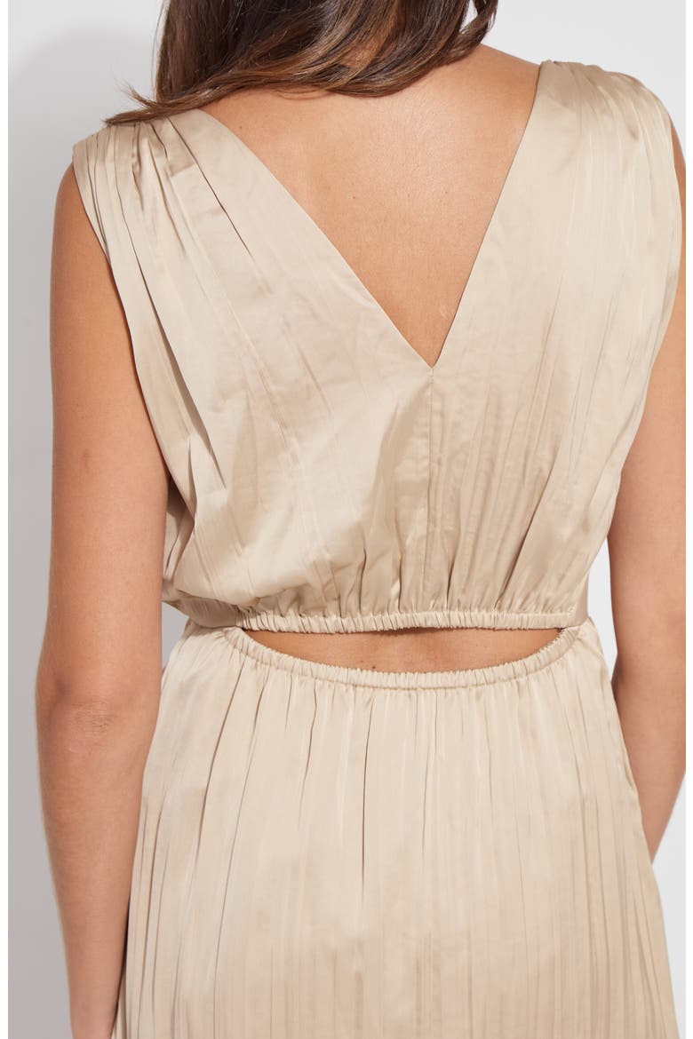 The Packable Pleated Satin Dress, Alternate, color, CHABLIS