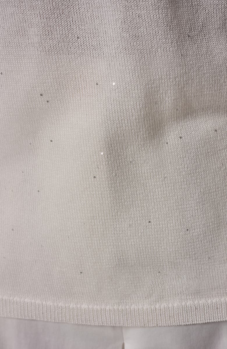 Donna Karan New York Slit Short Sleeve Sweater, Alternate, color, Cream