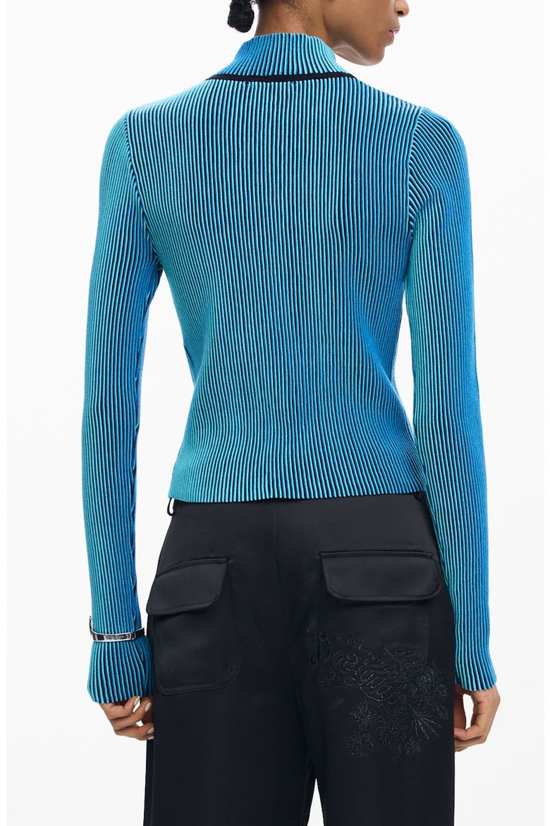Front Zip Rib Jacket, Alternate, color, BLUE