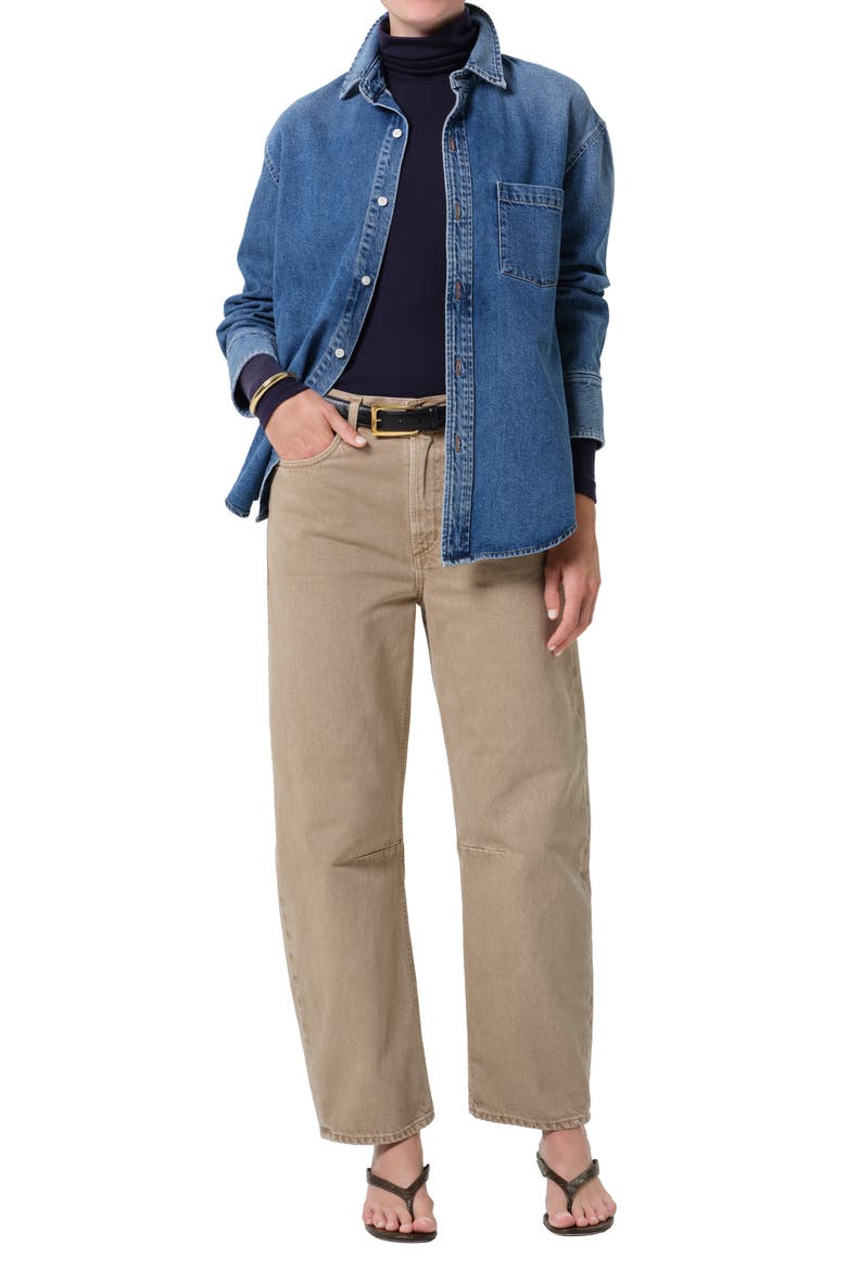Denim Button-Up Shirt, Alternate, color, CHAYA MEDIUM LIGHT INDIGO