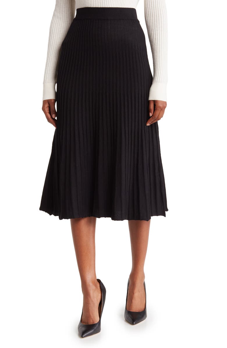 MAX STUDIO Pleated Sweater Skirt, Main, color,