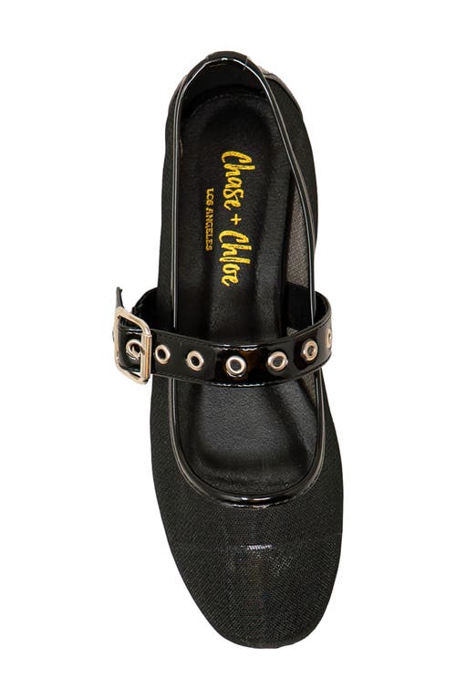 Chase & Chloe Chase And Chloe Grommet Strap Mary Jane Flat
