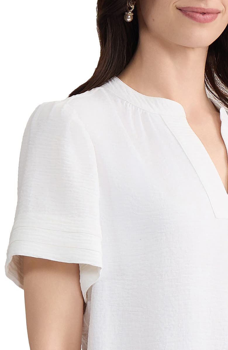 Jones New York Short Sleeve Woven Shirt, Alternate, color, Natural White