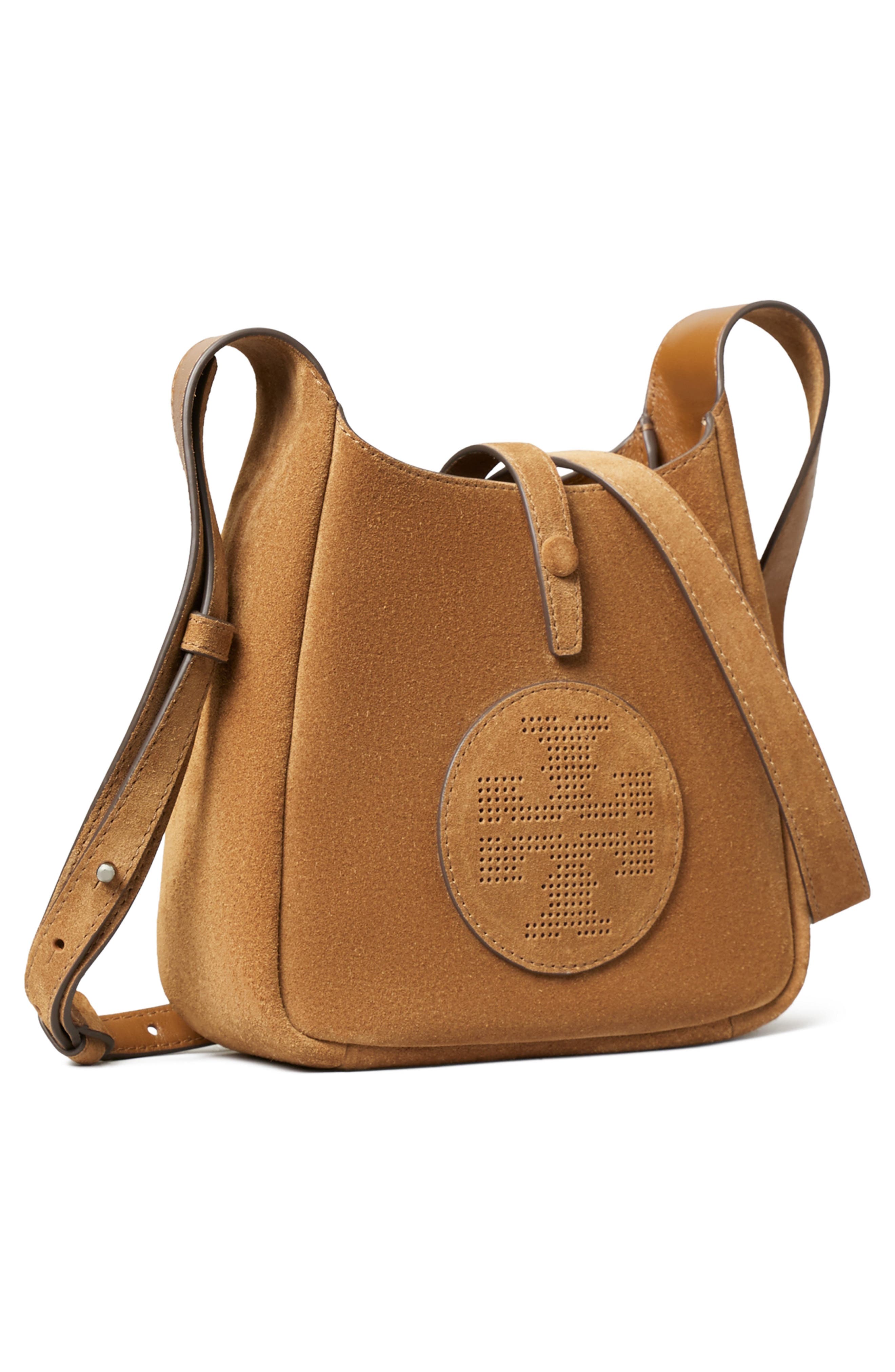 Tory Burch Miller Swing Suede Crossbody Bag, Alternate, color, Toffee