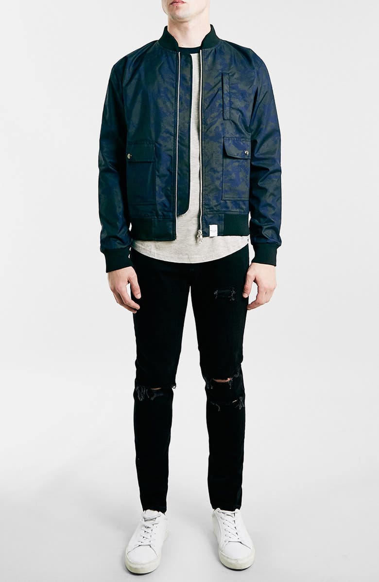 Topman Ripped Skinny Fit Jeans, Alternate, color, 