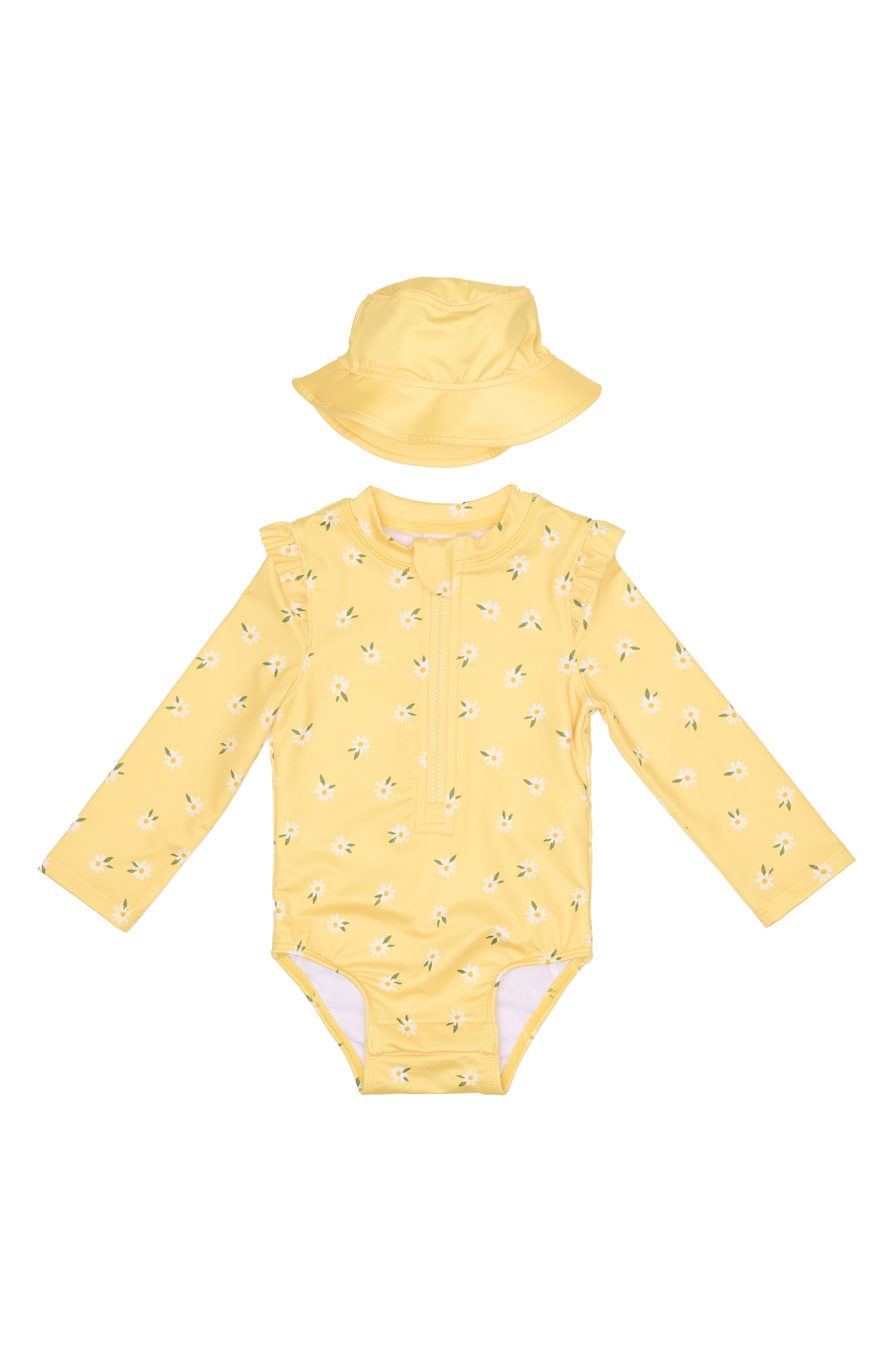 PL Baby by Petit Lem One-Piece Rashguard Swimsuit & Hat Set