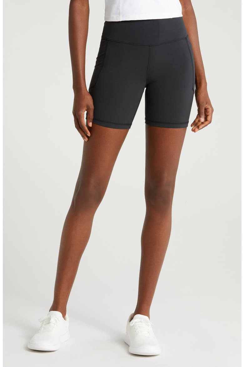 All Day Pocket Bike Shorts, Main, color, BLACK