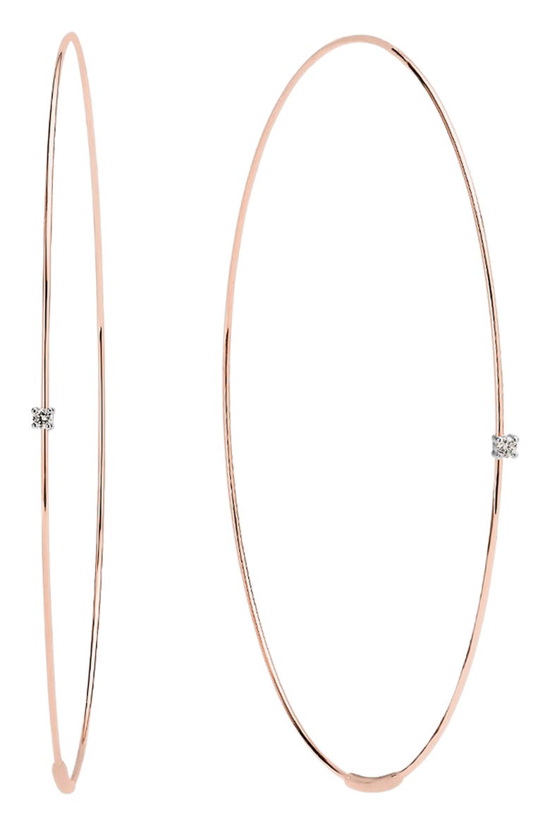 Large Magic Hoop Diamond Earrings, Main, color, ROSE