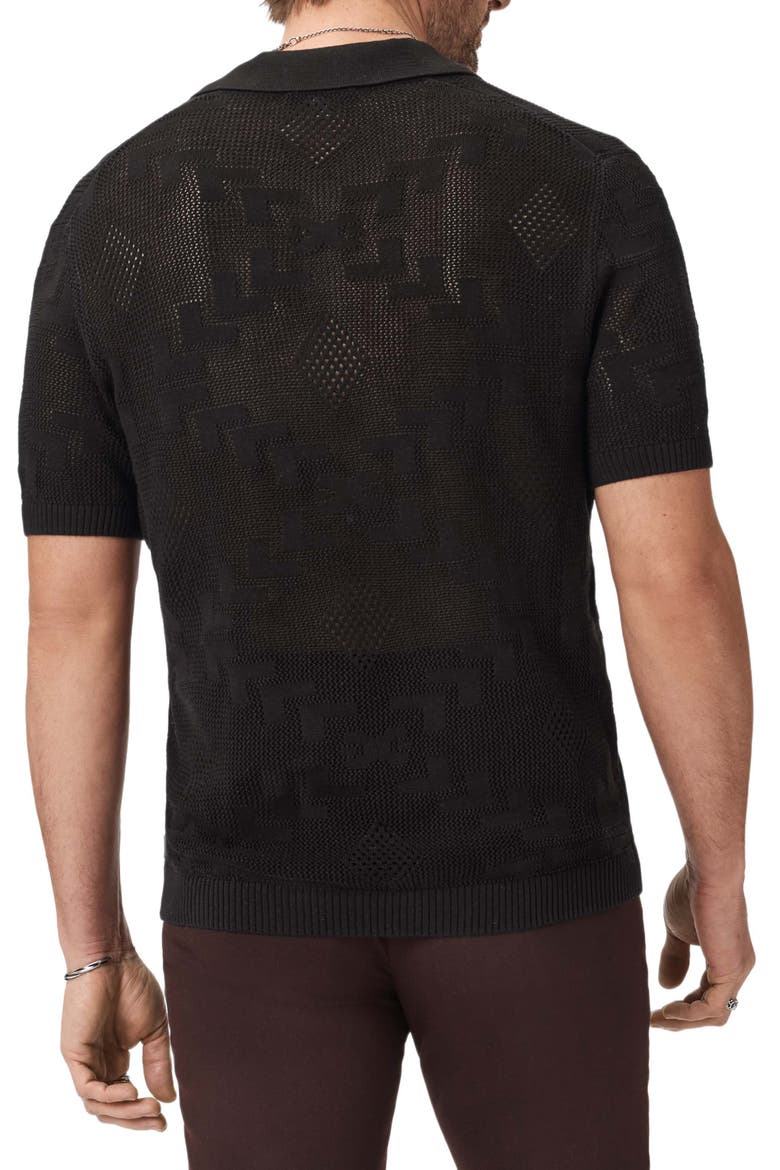 Corso Organic Cotton Diamond Crochet Polo, Alternate, color, BRANDY