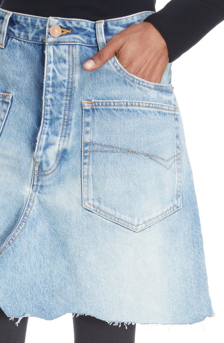 Balenciaga Patch Pocket Denim Skirt, Alternate, color, 