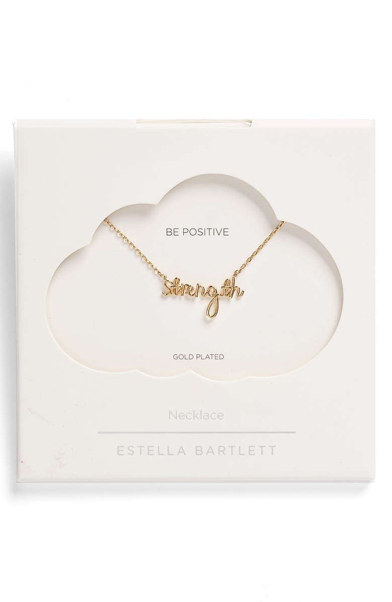 Estella Bartlett Strength Goldtone Pendant Necklace, Main, color,