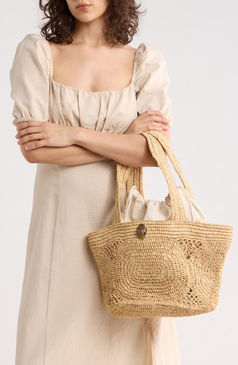 Kurt Geiger London Kensington Raffia Tote, Alternate, color, Beige
