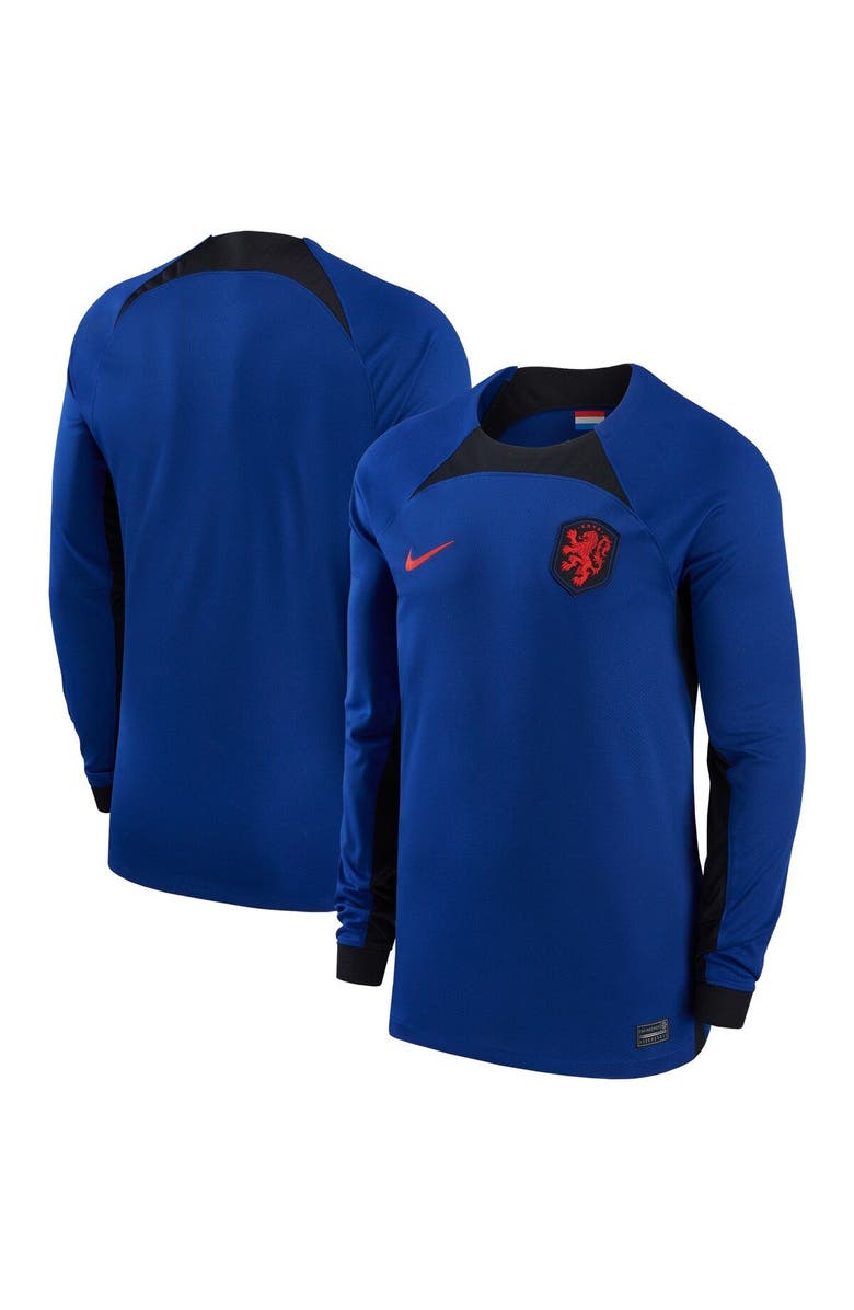 Nike Men's Nike Blue Netherlands National Team 2022/23 Home Breathe Stadium Replica Blank Long Sleeve Jersey, Main, color, 