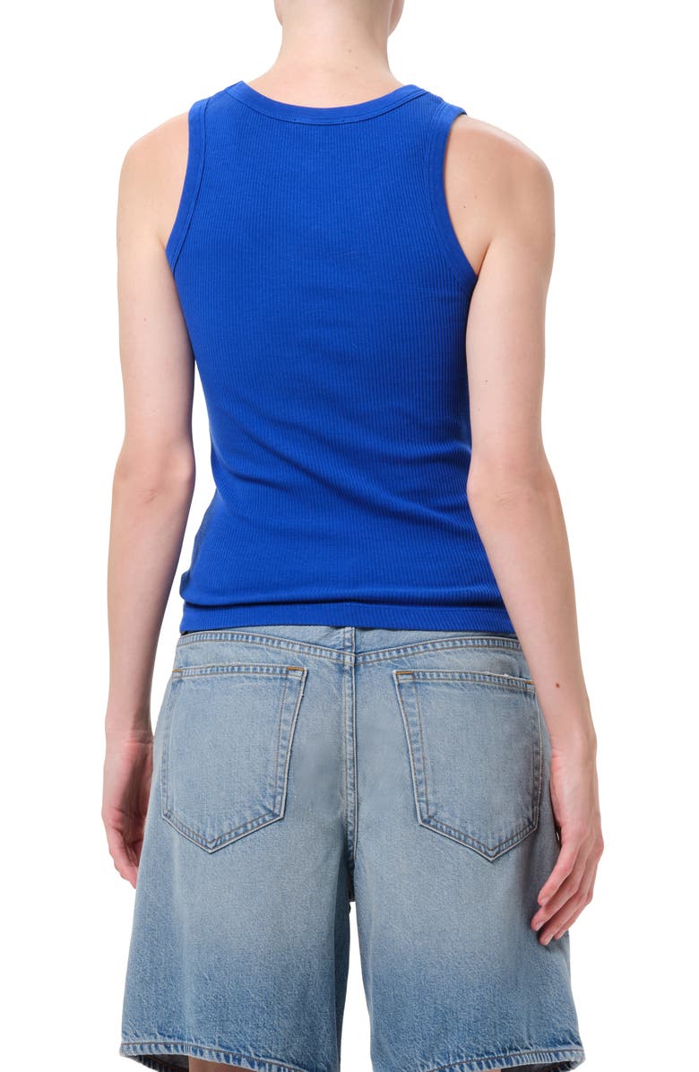 AGOLDE Poppy Rib Organic Cotton Blend Tank, Alternate, color, Cobalt Ultramarine Blue