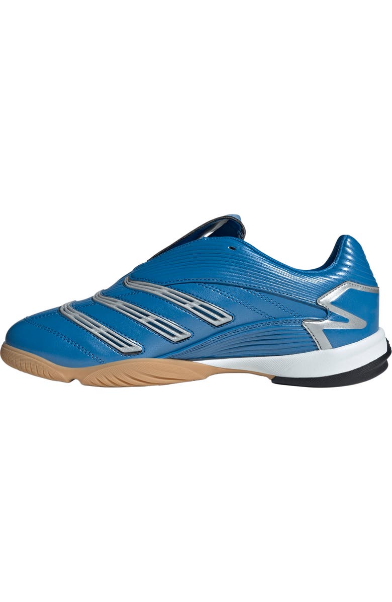 adidas Gender Inclusive Predator Sala Soccer Sneaker, Alternate, color, Metallic Blue/ Silver/ Gum