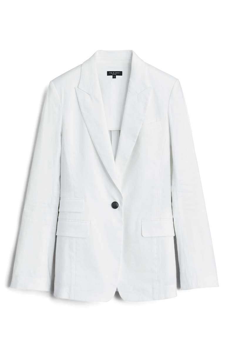 rag & bone Foster Linen Blend Blazer, Alternate, color, White
