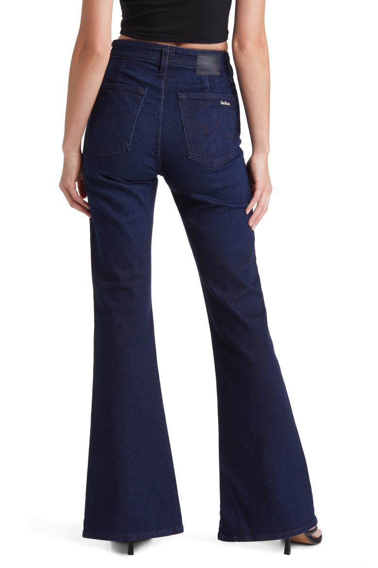 x EmRata Anisten Seamed Flare Jeans, Alternate, color, SUBWAY