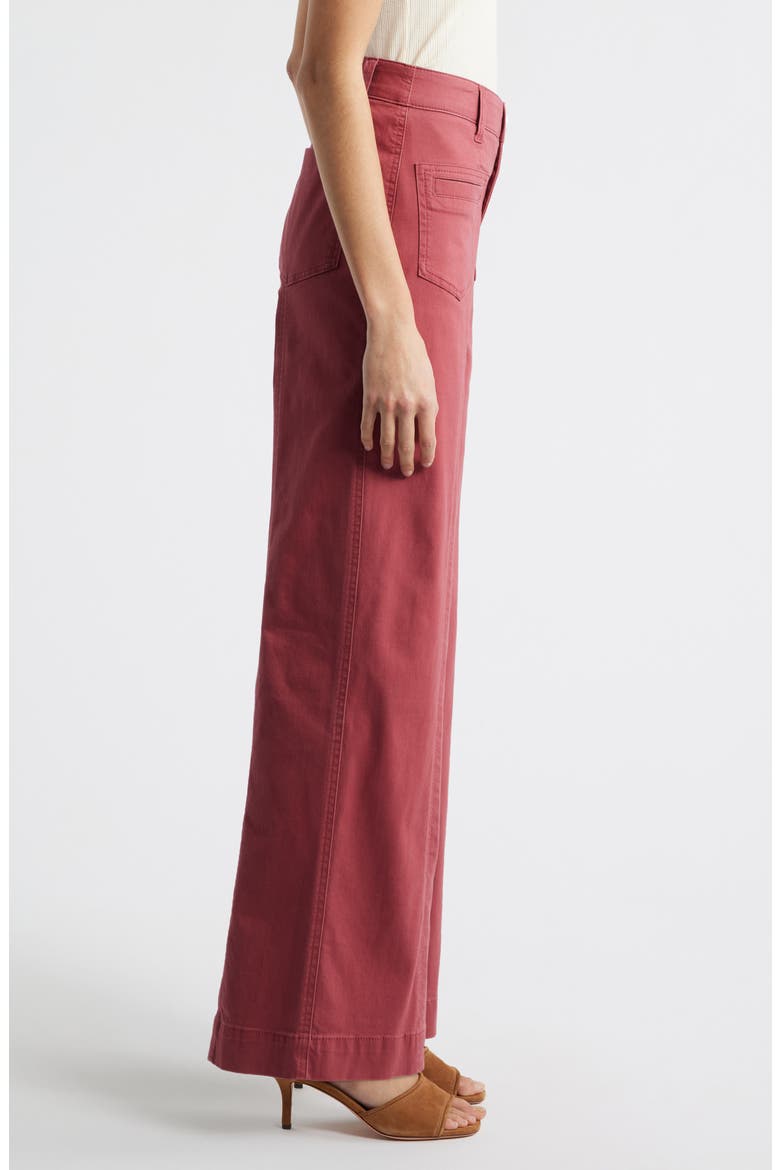 Skyrise High Waist Exposed Button Fly Wide Leg Pants, Alternate, color, SPICED TEA