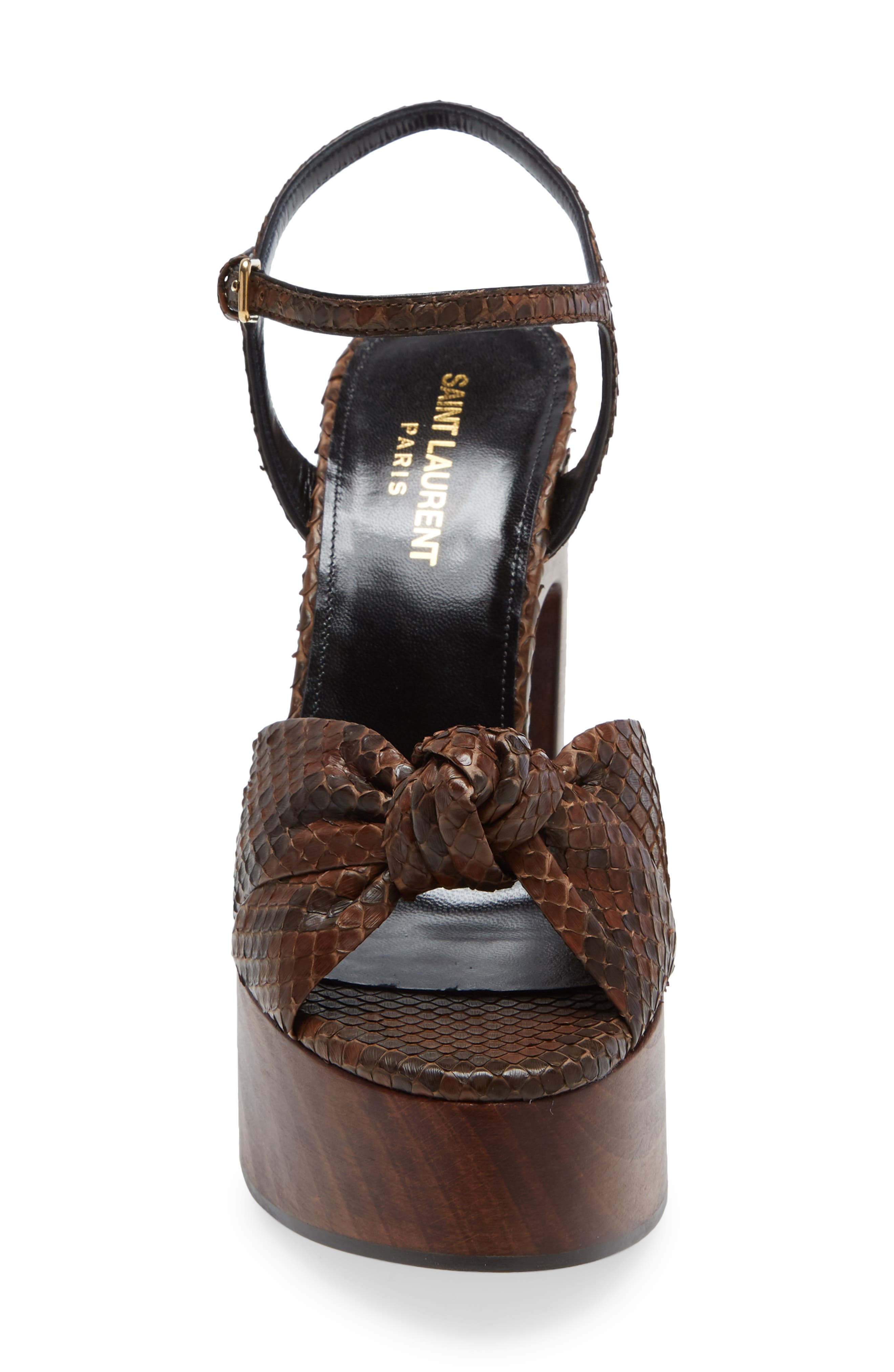 Saint Laurent Bianca Genuine Python Platform Sandal, Alternate, color, 