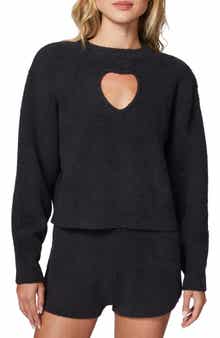 Florence by Mills Cloud Heart Cutout Bouclé Sweater