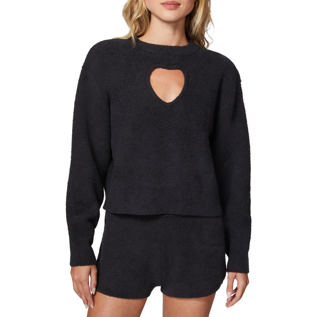 Florence By Mills Cloud Heart Cutout Bouclé Sweater