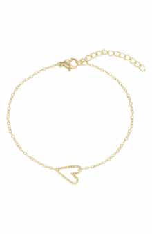 Hammered Heart Chain Bracelet