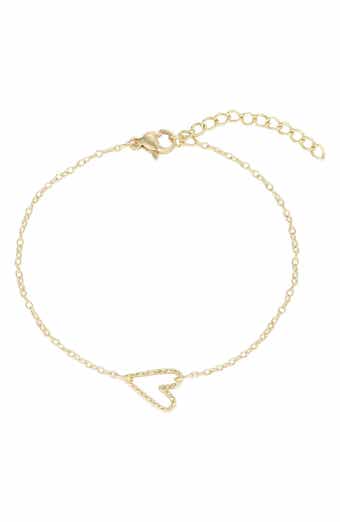 Hammered Heart Chain Bracelet