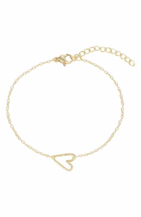 Hammered Heart Chain Bracelet