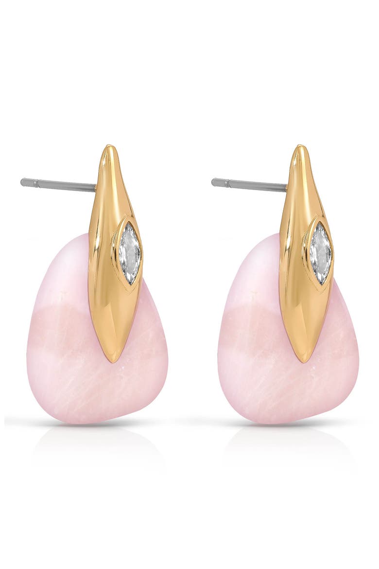 Solstice Earrings, Alternate, color, ROSE QUARTZ