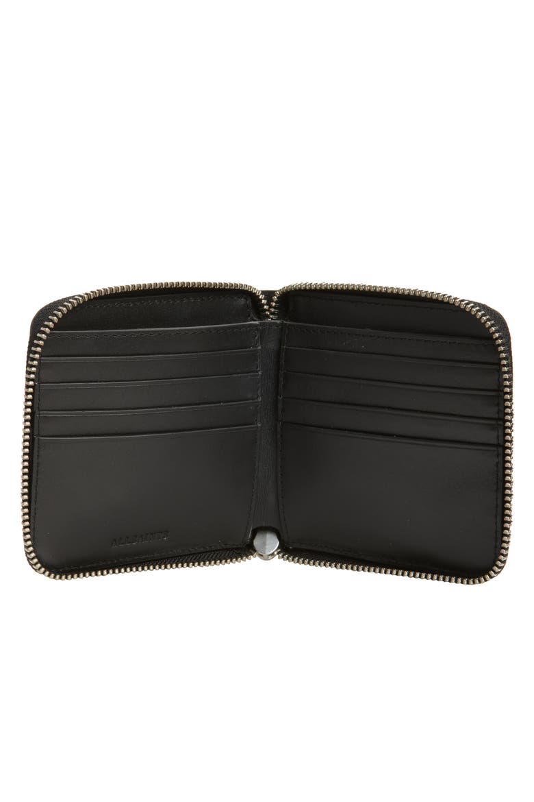 Arlo Leather Zip Wallet, Alternate, color, BLACK