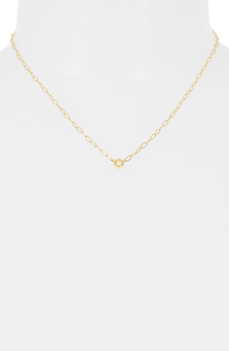 Argento Vivo Sterling Silver Cubic Zirconia Pendant Necklace, Alternate, color, Gold