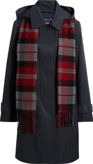 London Fog Short Raincoat with Scarf