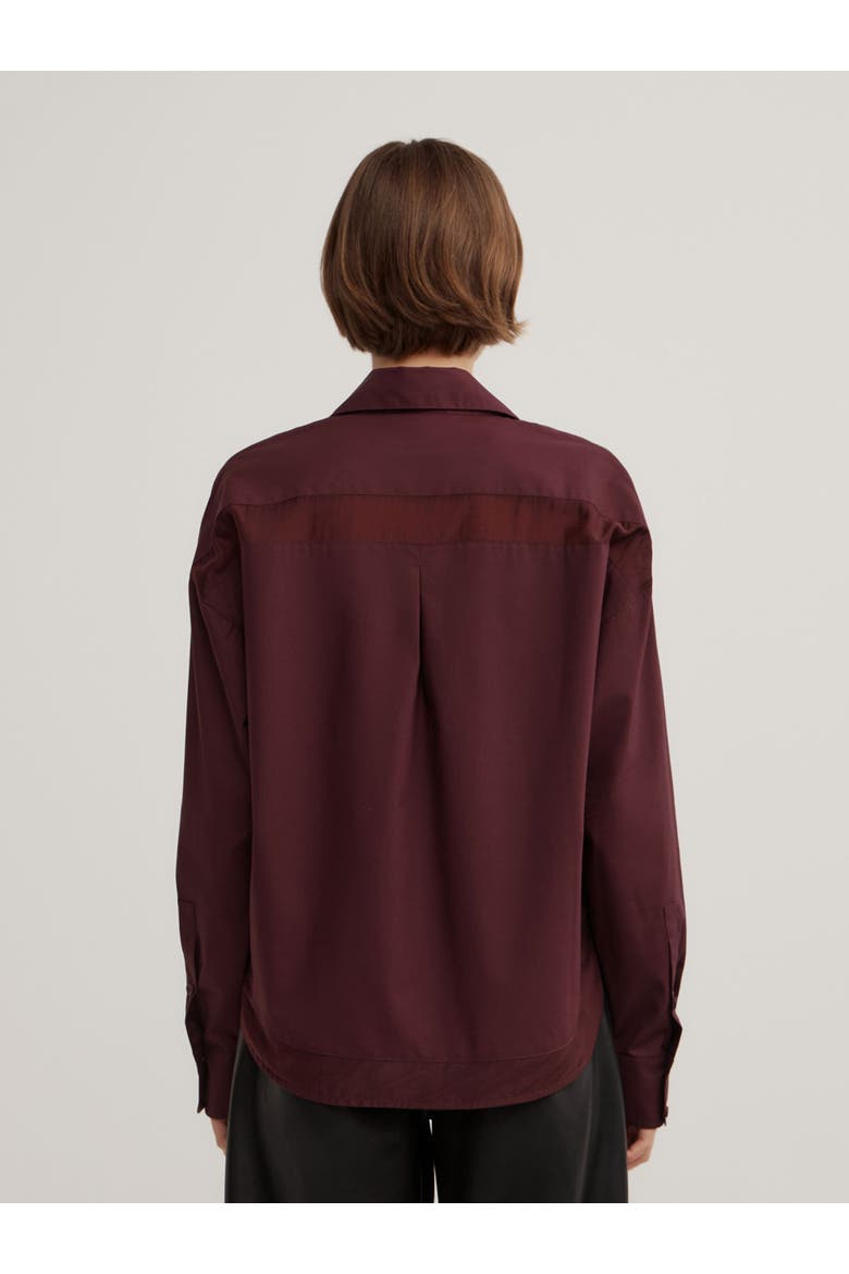 Sheer Insert Shirt, Alternate, color, Wine