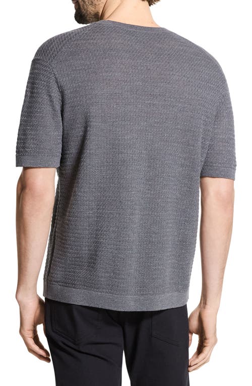 Theory Kolben Short Sleeve Linen & Cotton Blend Crewneck Sweater In Gray