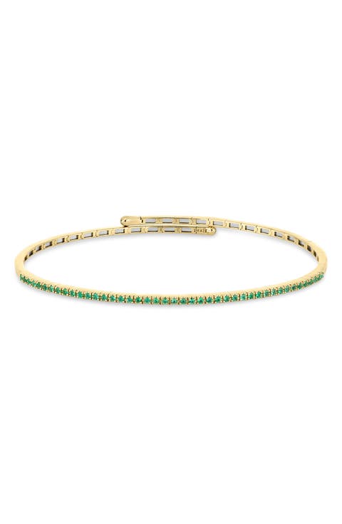 Liora El Mar Emerald Coil Cuff Bracelet
