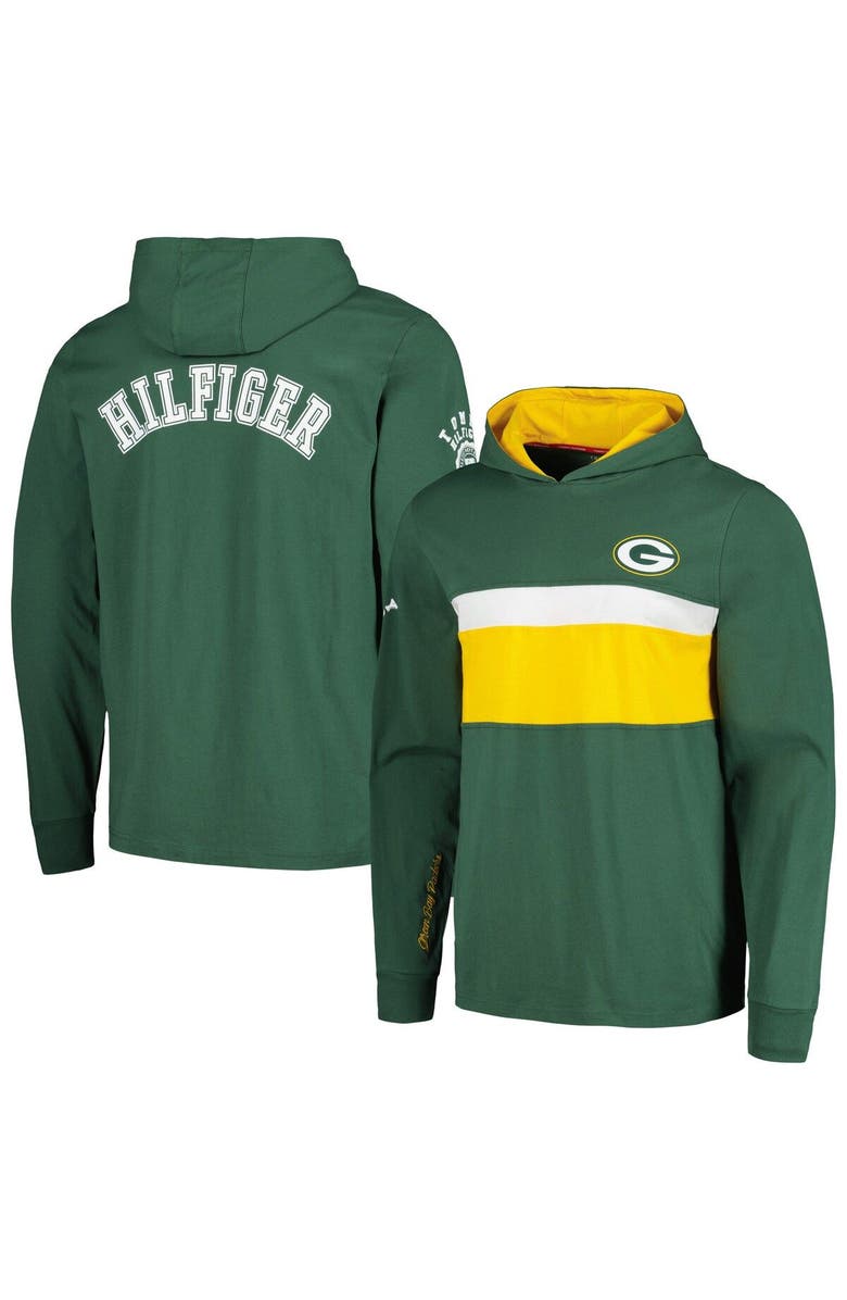 Tommy Hilfiger Men's Tommy Hilfiger Green Green Bay Packers Morgan Long Sleeve Hoodie T-Shirt, Main, color, Green