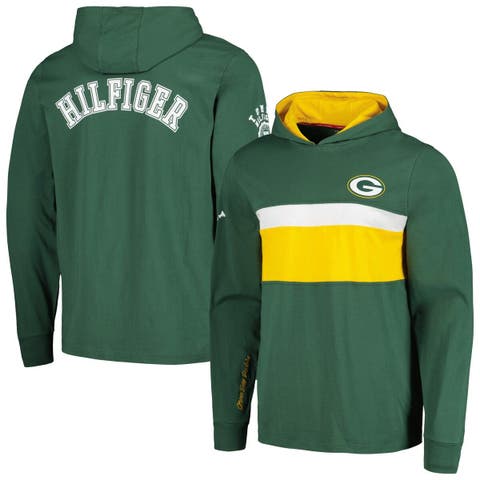Men's Tommy Hilfiger  Green Green Bay Packers Morgan Long Sleeve Hoodie T-Shirt