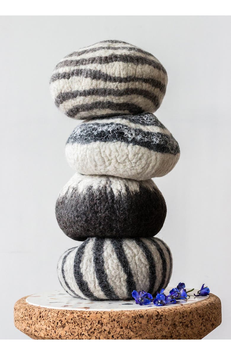 kanju Interiors Midnight Ombre Hand-Felted Wool Decorative Ukhamba Bowl - Single, Main, color, Midnight