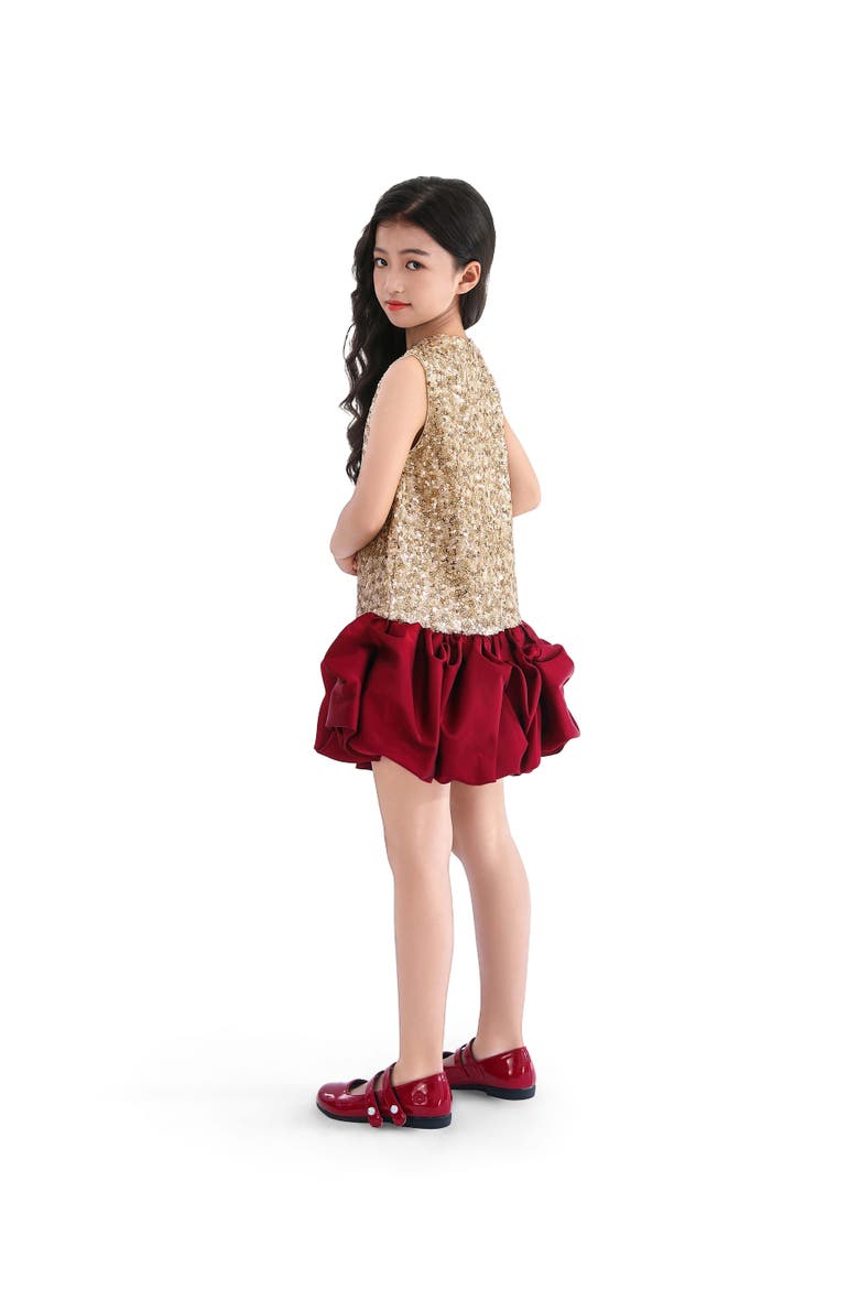 Ruffles & Gleam Dress, Alternate, color, Red