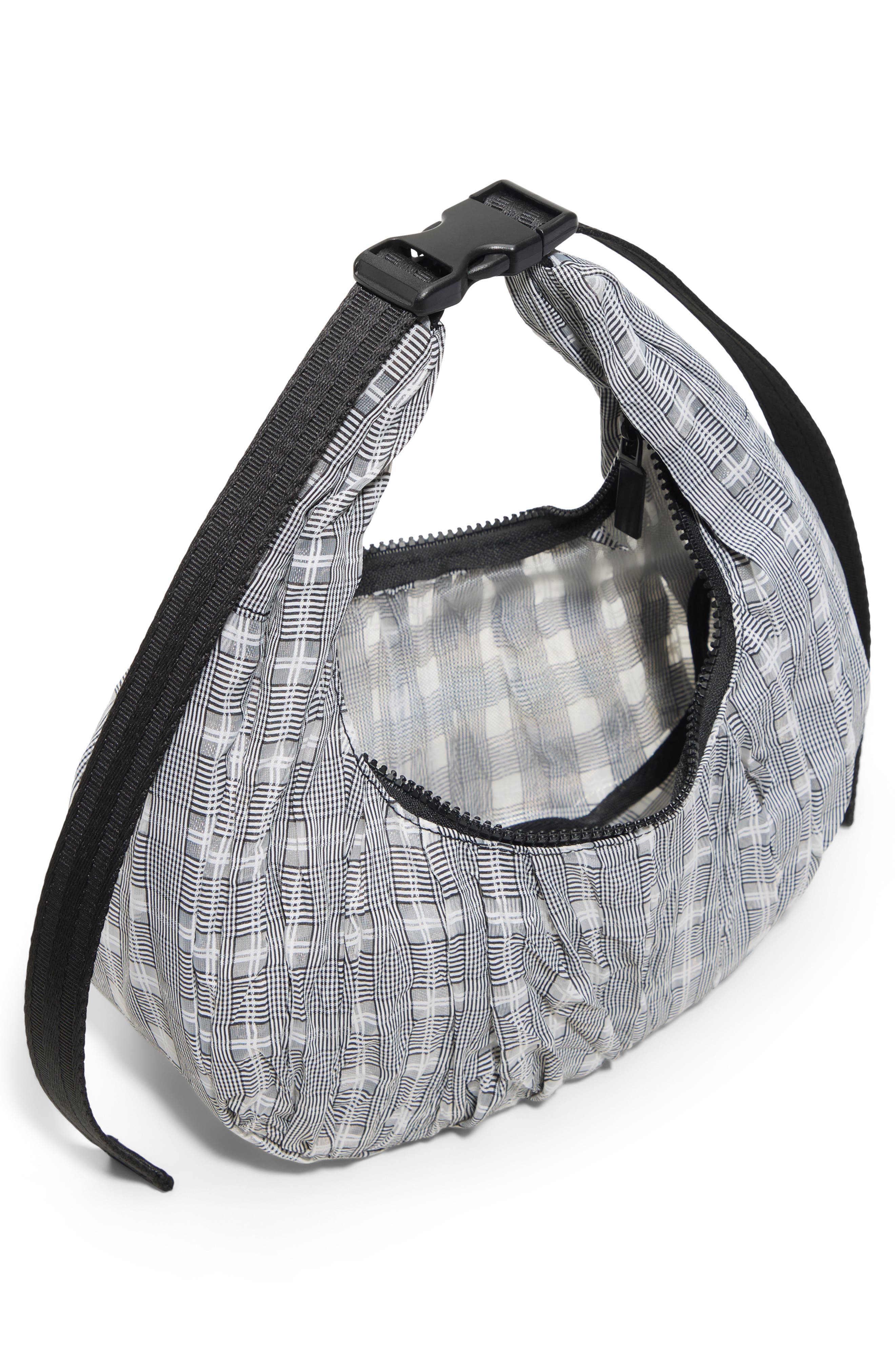Lune Ruched Shoulder Bag, Alternate, color, BLACK COMBO